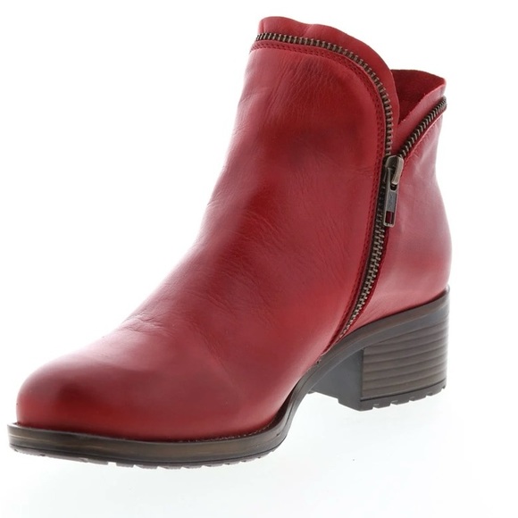 NWOB Miz Mooz Jet Womens Red Leather Zipper Ankle & Booties Boots - Picture 2 of 14